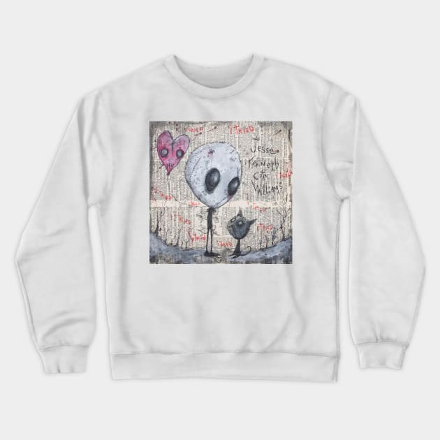 JKCW I TRIED ALBUM COVER Gus Fink Art Crewneck Sweatshirt by Morketiden Productions